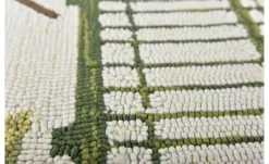 In-und Outdoor-Teppich Rosetta | 70x140 cm, Creme, Rosa, Grün