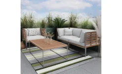 In-und Outdoor-Teppich Rosetta | Grün, Grau, 70x140 cm