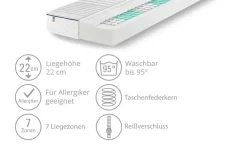 IRISETTE Taschenfederkernmatratze | 200 cm, 80 cm