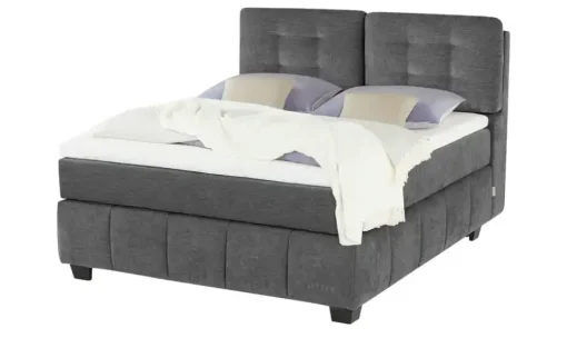 Jette Home Boxspringbett Jette Pillow | Dunkelgrau, 160 cm