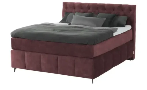 Jette Home Boxspringbett Glam New | Bordeauxrot, 160 cm