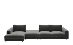 Jette Home Ecksofa in Feincord Sila | Anthrazit, Cordstoff fein