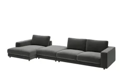 Jette Home Ecksofa in Feincord Sila | Anthrazit, Cordstoff fein