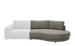 Jette Home Element Abschluss rund rechts in Feincord Sila | Grau, Cordstoff fein
