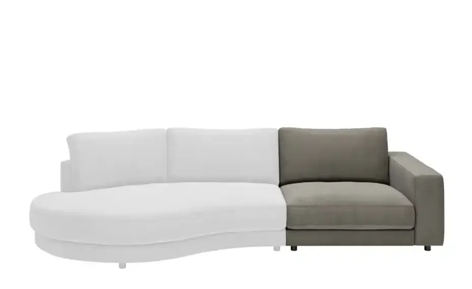 Jette Home Element Einsitzer Armlehne rechts Sila | Grau, Cordstoff fein