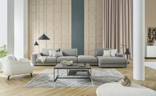 Jette Home Element Hocker in Feincord Sila | Grau, Cordstoff fein