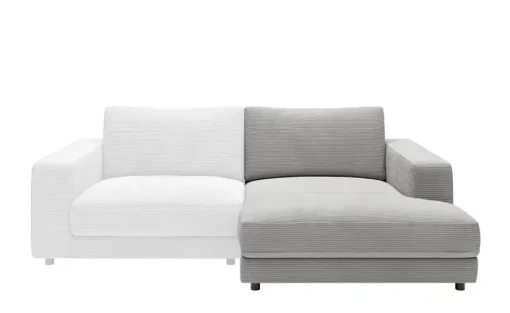 Jette Home Element Ottomane rechts in Cord Sila | Grau, Cordstoff