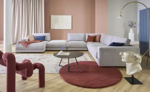 Jette Home Element Ottomane links in Cord Sila | Grau, Cordstoff