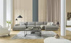 Jette Home Element Ottomane links in Feincord Sila | Grau, Cordstoff fein
