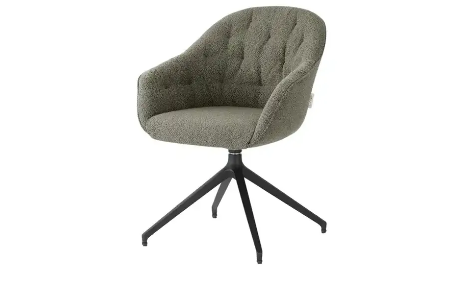 Jette Home Polsterstuhl Abby | Grün, Boucléstoff