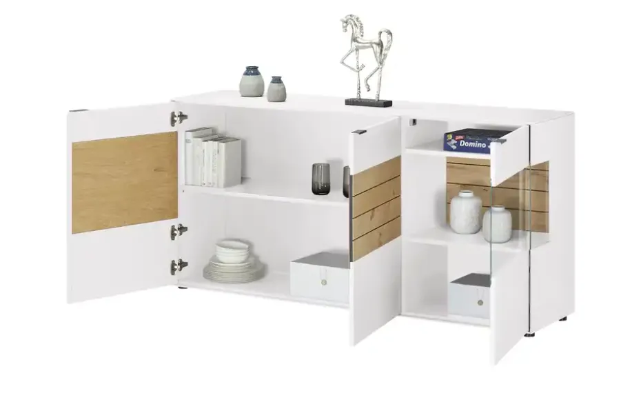 Jette Home Sideboard Como | Weiß, Eiche, Rechts
