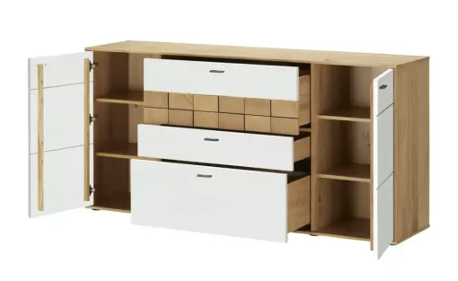 Jette Home Sideboard Laguna | Weiß, Eiche bianco