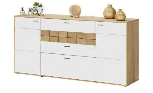 Jette Home Sideboard Laguna | Weiß, Eiche bianco