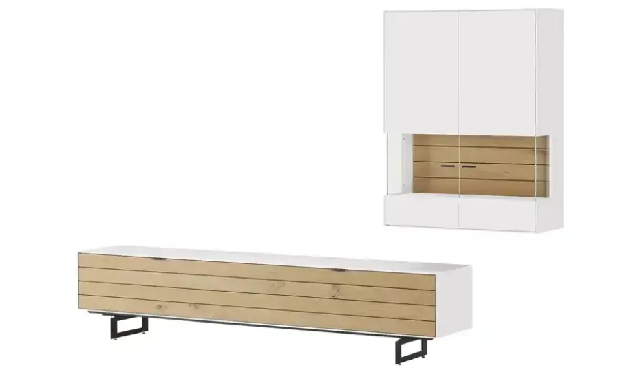 Jette Home Wohnkombination Como | Weiß, Eiche, Rechts