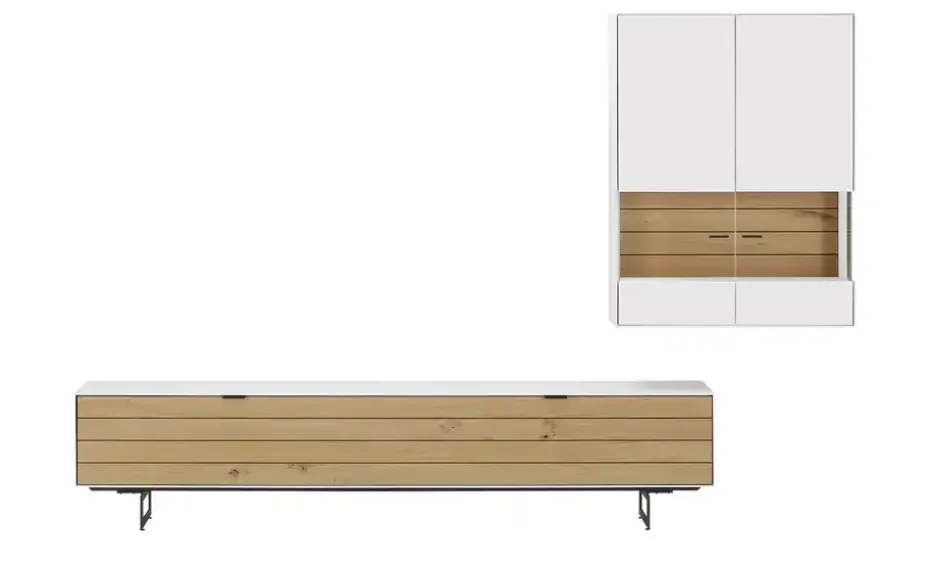 Jette Home Wohnkombination Como | Weiß, Eiche, Rechts