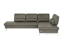 JOOP! Ecksofa Leder Loft 8108 | Steingrau, rechts