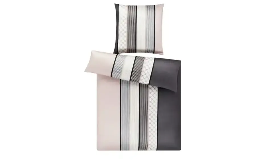JOOP! Mako-Satin Bettwäsche Cornflower Stripe   | Rosa, Grau