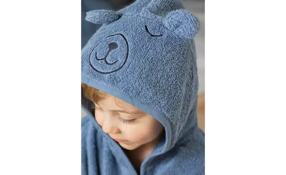 Kapuzenbadetuch Bär | Blau | Möbel Höffner