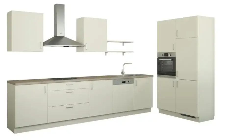 Küchenzeile ohne Elektrogeräte Usedom | Creme, Ausführung rechts