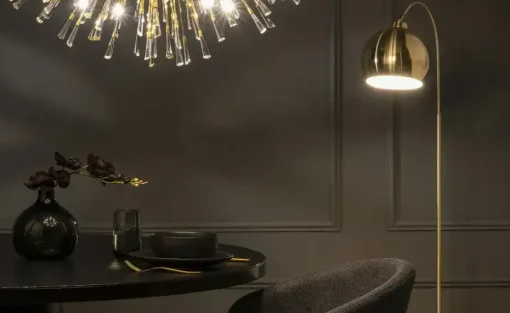 KHG Bogenleuchte, 1-flammig, messing-matt | Goldfarben