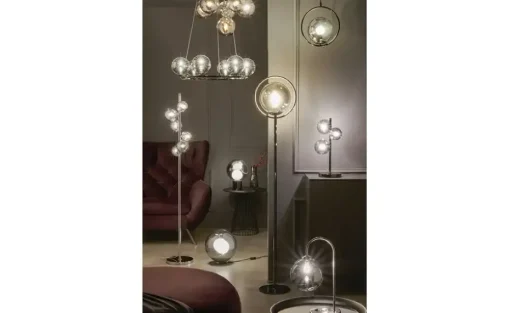 KHG Deckenleuchte, 6-flammig, chrom / Rauchglas