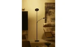 KHG LED-Deckenfluter, 2-flammig, schwarz | Schwarz, matt