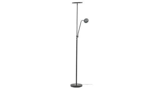 KHG LED-Deckenfluter, 2-flammig, schwarz | Schwarz, matt