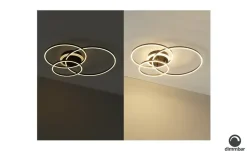KHG LED-Deckenleuchte, 3 Ringe, schwarz | Schwarz, matt
