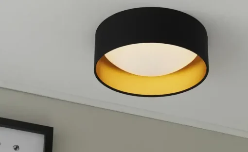 KHG LED-Deckenleuchte, 1-flammig, schwarz/goldfarben