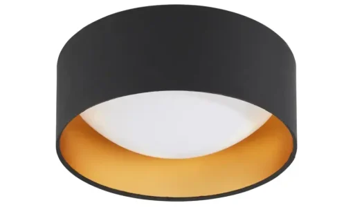 KHG LED-Deckenleuchte, 1-flammig, schwarz/goldfarben
