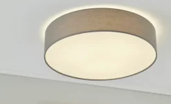 KHG LED-Deckenleuchte, 1-flammig, Stoffschirm grau | Grau