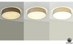 KHG LED-Deckenleuchte, 1-flammig, Stoffschirm grau | Grau