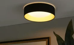 KHG LED-Deckenleuchte, 1-flammig, schwarz/goldfarben