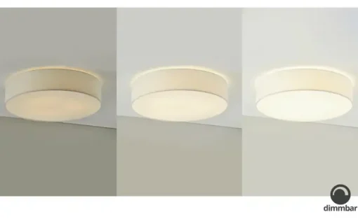 KHG LED-Deckenleuchte, 1-flammig, Stoffschirm weiß | Weiß