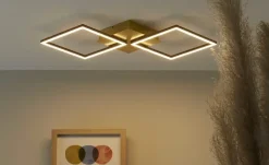 KHG LED-Deckenleuchte, 2-flammig, schwarz/goldfarben