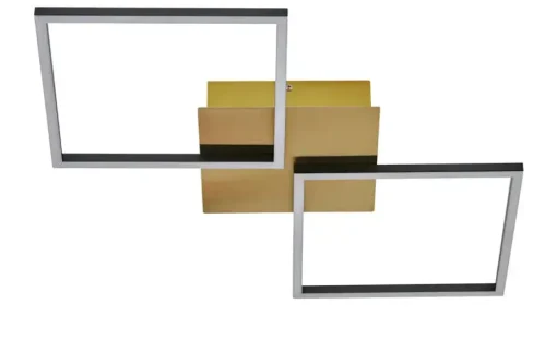 KHG LED-Deckenleuchte, 2-flammig, schwarz/goldfarben