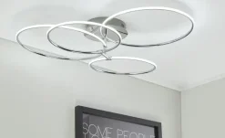 KHG LED-Deckenleuchte, 4-flammig, chrom `Ringe´