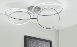 KHG LED-Deckenleuchte, 4-flammig, chrom `Ringe´