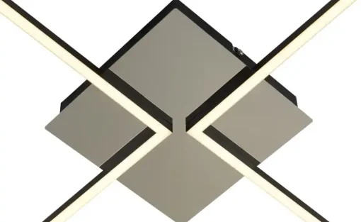 KHG LED-Deckenleuchte, 2-flammig, schwarz/chrom