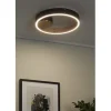 KHG LED-Deckenleuchte, Kunstleder schwarz/goldfarben