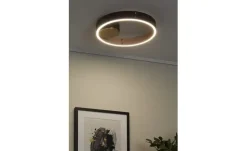 KHG LED-Deckenleuchte, Kunstleder schwarz/goldfarben