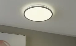 KHG LED-Deckenleuchte mit Backlight, silberfarben | silberfarben, matt