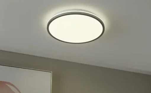 KHG LED-Deckenleuchte mit Backlight, silberfarben | silberfarben, matt