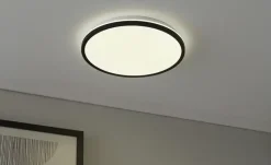 KHG LED-Deckenleuchte mit Backlight, schwarz | Schwarz, matt