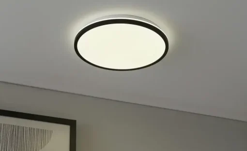 KHG LED-Deckenleuchte mit Backlight, schwarz | Schwarz, matt