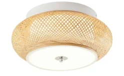 KHG LED-Deckenleuchte, Rattan / weiß | Möbel Höffner