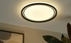 KHG LED-Deckenleuchte, schwarz mit Fernbedienung