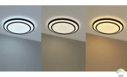 KHG LED-Deckenleuchte, schwarz mit Fernbedienung