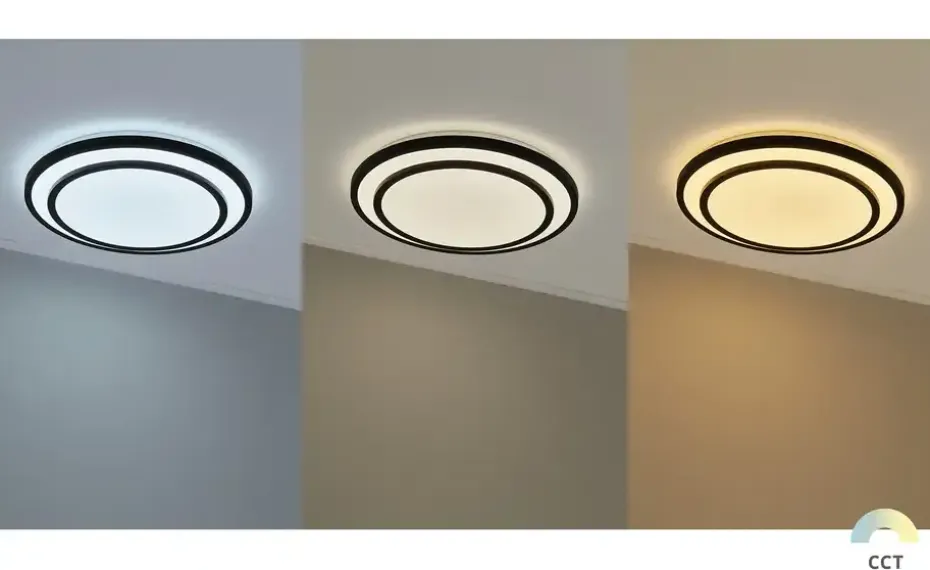 KHG LED-Deckenleuchte, schwarz mit Fernbedienung