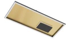 KHG LED-Deckenleuchte, schwarz/goldfarben rechteckig